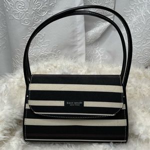 FINAL PRICE: KATE SPADE - Retired Canvas and Leather Stripe Bag